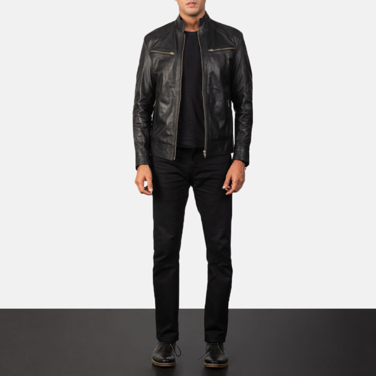 Mens Mack Black Leather Biker Jacket6004-2-1568631560539